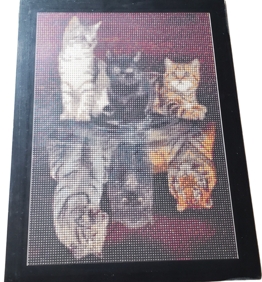 Completed Diamond Art Cats