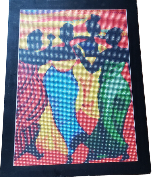 African Women Dancing in the Sunset Completed Diamond Art