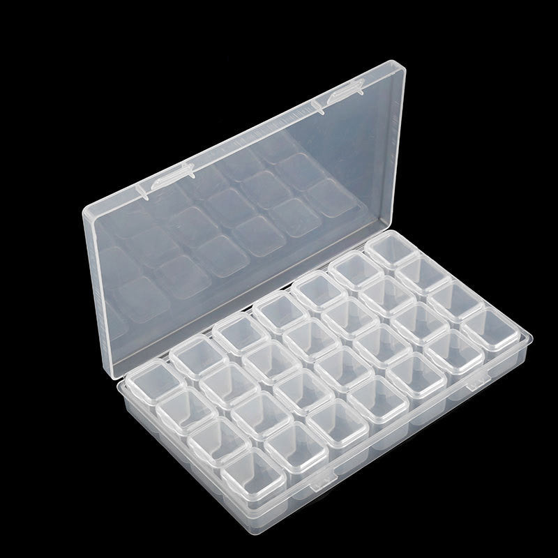 Nail Art Diamond Box Plastic Single Opening Storag Transparent Jewelry Box